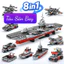 Bộ Lắp Ráp Tàu Sân Bay 8in1 695 Chi Tiết Gồm Máy Bay Xe Tăng Đồ Chơi Lắp Ráp Cho Bé Trai