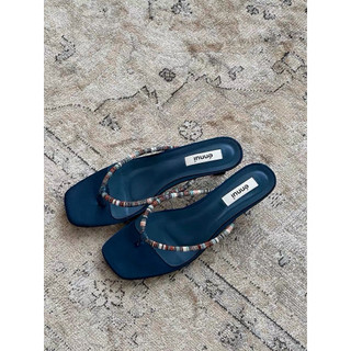 Dép kẹp mũi vuông Énnui Beaded Flip Flops - 2cm (fullbox) Chính Hãng Brand