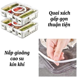 Hộp Đựng Thực Phẩm Đa Năng Có Lắp Đậy, Chia Ngăn Tiện Lợi. Chất liệu nhựa bền kháng khuẩn. Giữ Thực Phẩm Tươi Lâu Hơn th