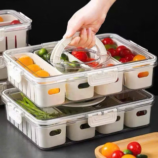 Hộp Đựng Thực Phẩm Đa Năng Có Lắp Đậy, Chia Ngăn Tiện Lợi. Chất liệu nhựa bền kháng khuẩn. Giữ Thực Phẩm Tươi Lâu Hơn th