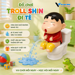 Đồ Chơi Phun Nước Tạo Hình Bé Shin Ngồi Toilet Vui Nhộn - Đồ Chơi Troll Phụt Nước Shin Cậu Bé Bút Chì Đi Tè Hài Hước