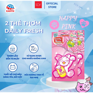 Combo 2 thẻ thơm treo mèo may mắn phong thủy Daily Fresh tỏa hương thơm | túi thơm