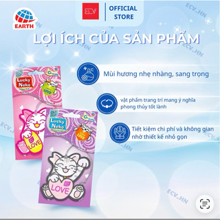 Combo 2 thẻ thơm treo mèo may mắn phong thủy Daily Fresh tỏa hương thơm | túi thơm