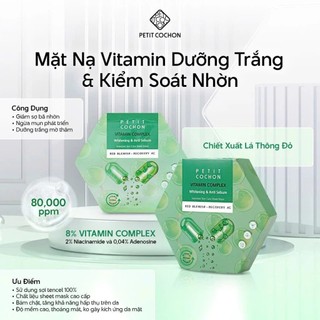 Mặt Nạ Dưỡng Trắng Da PETIT COCHON Vitamin Complex Whitening 30ml - Skinora Beauty