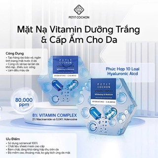 Mặt Nạ Dưỡng Trắng Da PETIT COCHON Vitamin Complex Whitening 30ml - Skinora Beauty