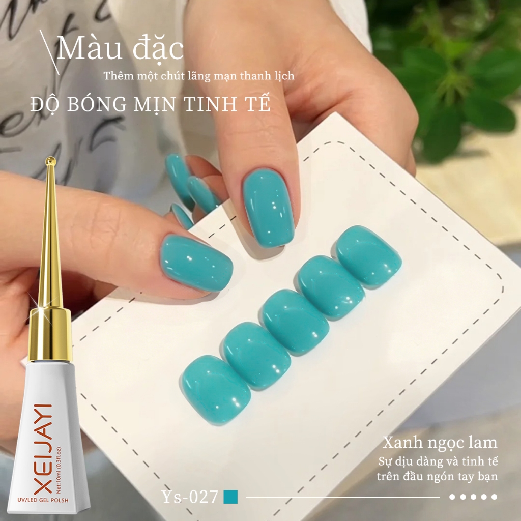 XEIJAYI 10ml - Sơn móng tay dạng gel màu xanh hồ, bền màu và thích hợp để tự làm.