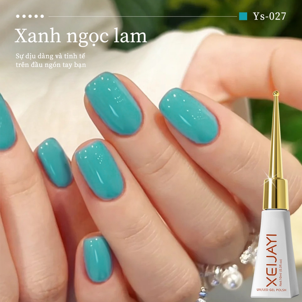 XEIJAYI 10ml - Sơn móng tay dạng gel màu xanh hồ, bền màu và thích hợp để tự làm.
