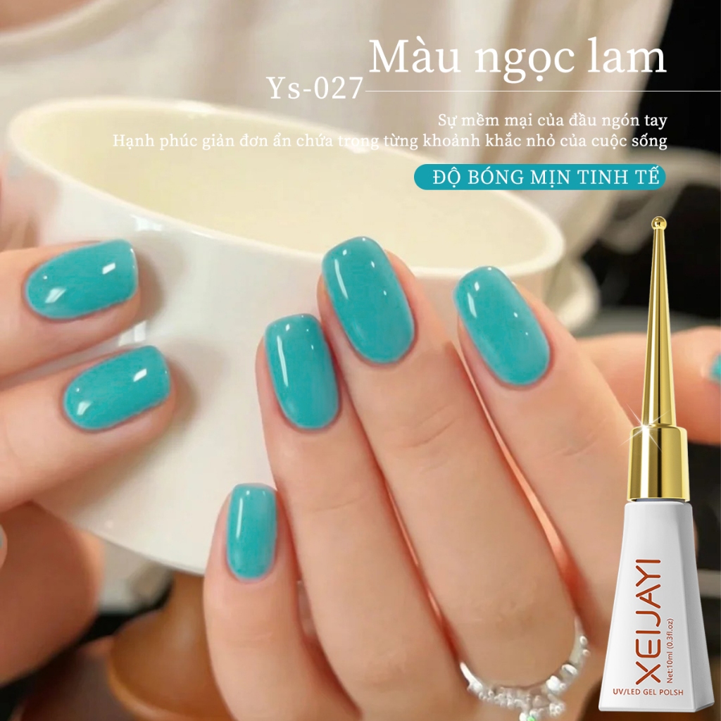 XEIJAYI 10ml - Sơn móng tay dạng gel màu xanh hồ, bền màu và thích hợp để tự làm.
