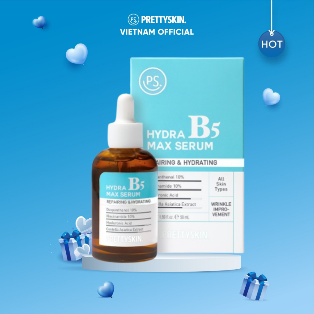 (Livestream) (Tặng 5 sample kem dưỡng) Tinh chất giúp cấp ẩm phục hồi max B5 Prettyskin 50ml