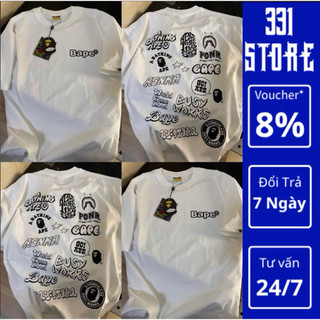Áo Phông BAPE Hottrend Hoạ tiết In 5D Chuyển Nhiệt Chất Liệu Cotton 2C BP12
