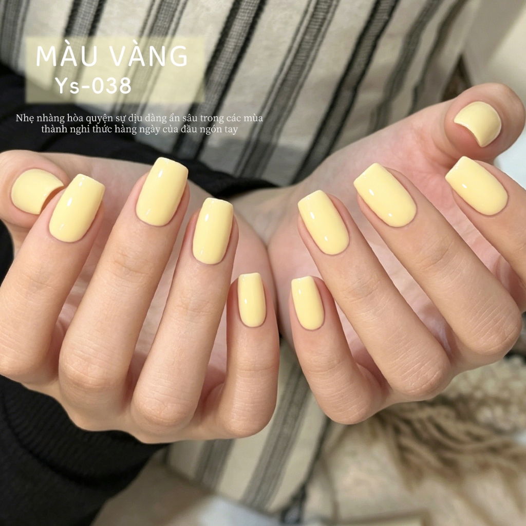 XEIJAYI 10ml - Sơn móng tay dạng gel màu vàng nhạt, độ bóng lâu trôi, thích hợp sử dụng tại salon.