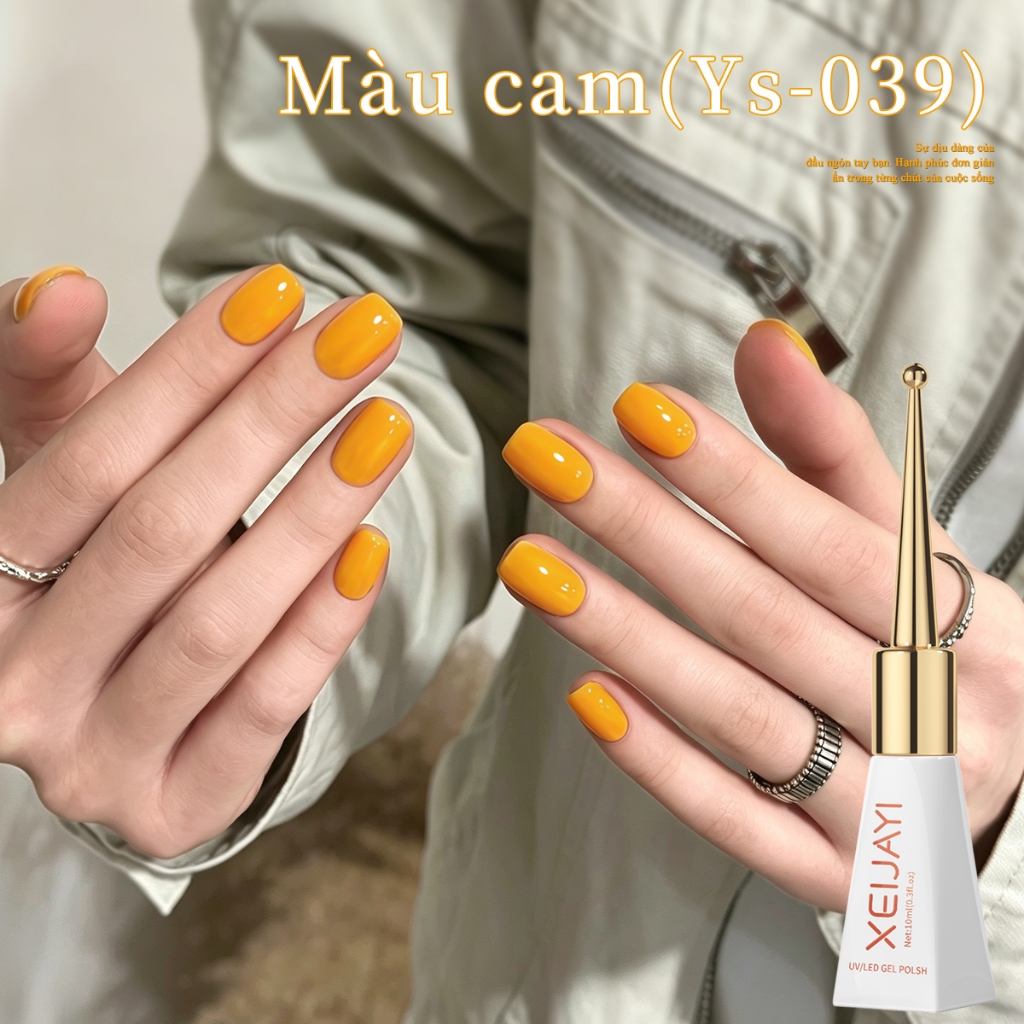 XEIJAYI 10ml- Sơn gel móng tay màu vàng cam, độ lên màu cao, thích hợp sử dụng tại salon và tại nhà.