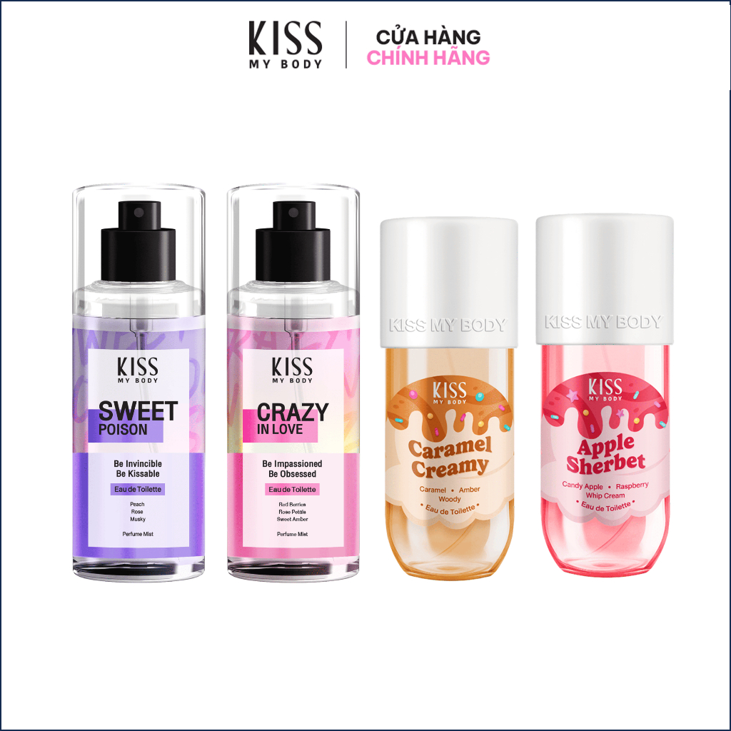 Xịt Thơm Toàn Thân Body Mist Kiss My Body Lưu Hương Lâu, Hương Nước Hoa Ngọt Nhẹ 88ml/ 80ml