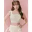 RIBBON CHARM SET – Set áo croptop & chân váy nơ ngọt ngào, outfit tiểu thư Hàn Quốc, form ôm tôn dáng