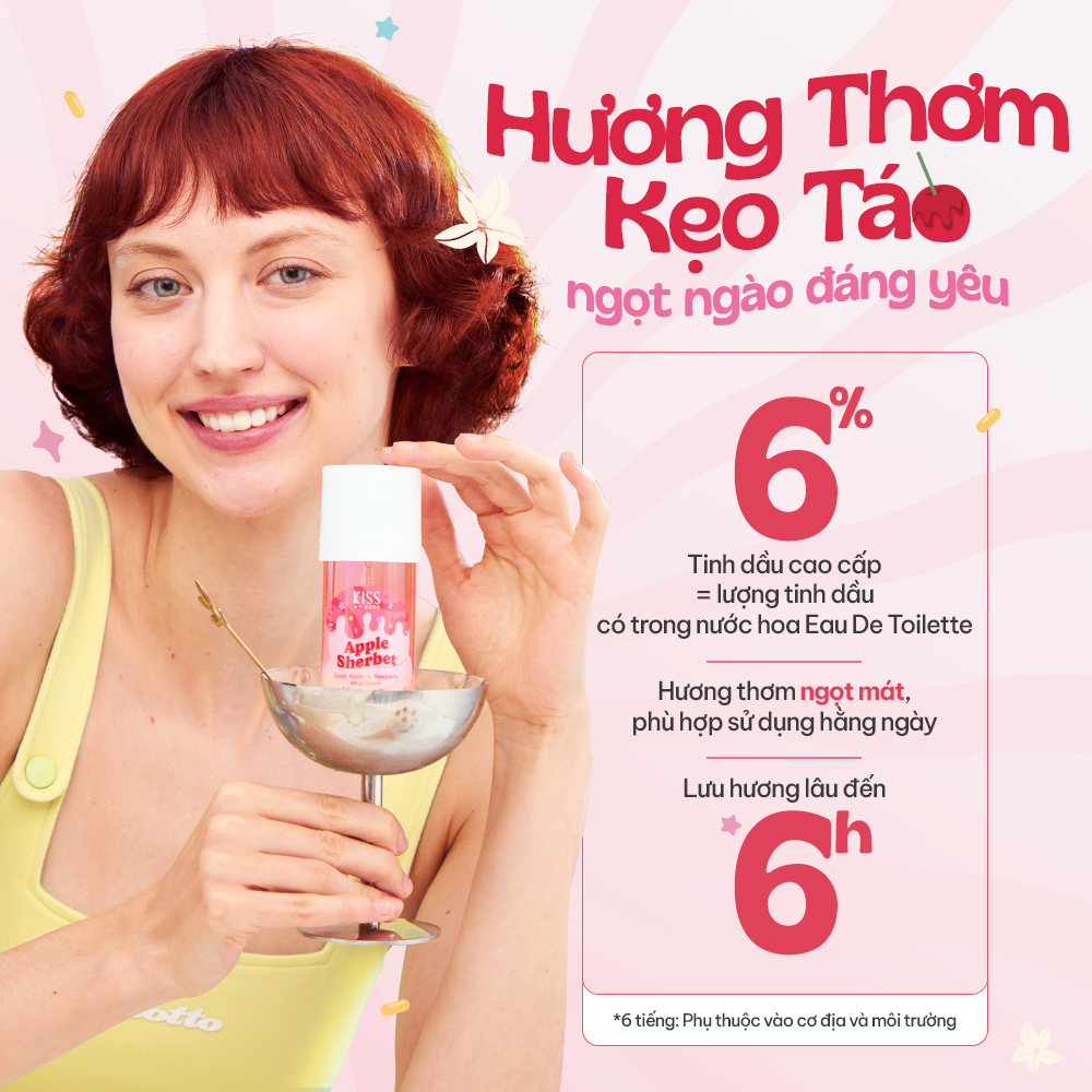 Xịt Thơm Toàn Thân Kiss My Body Lưu Hương Lâu Hương Nước Hoa Ngọt Nhẹ Body Mist Eau De Toilette 88ml