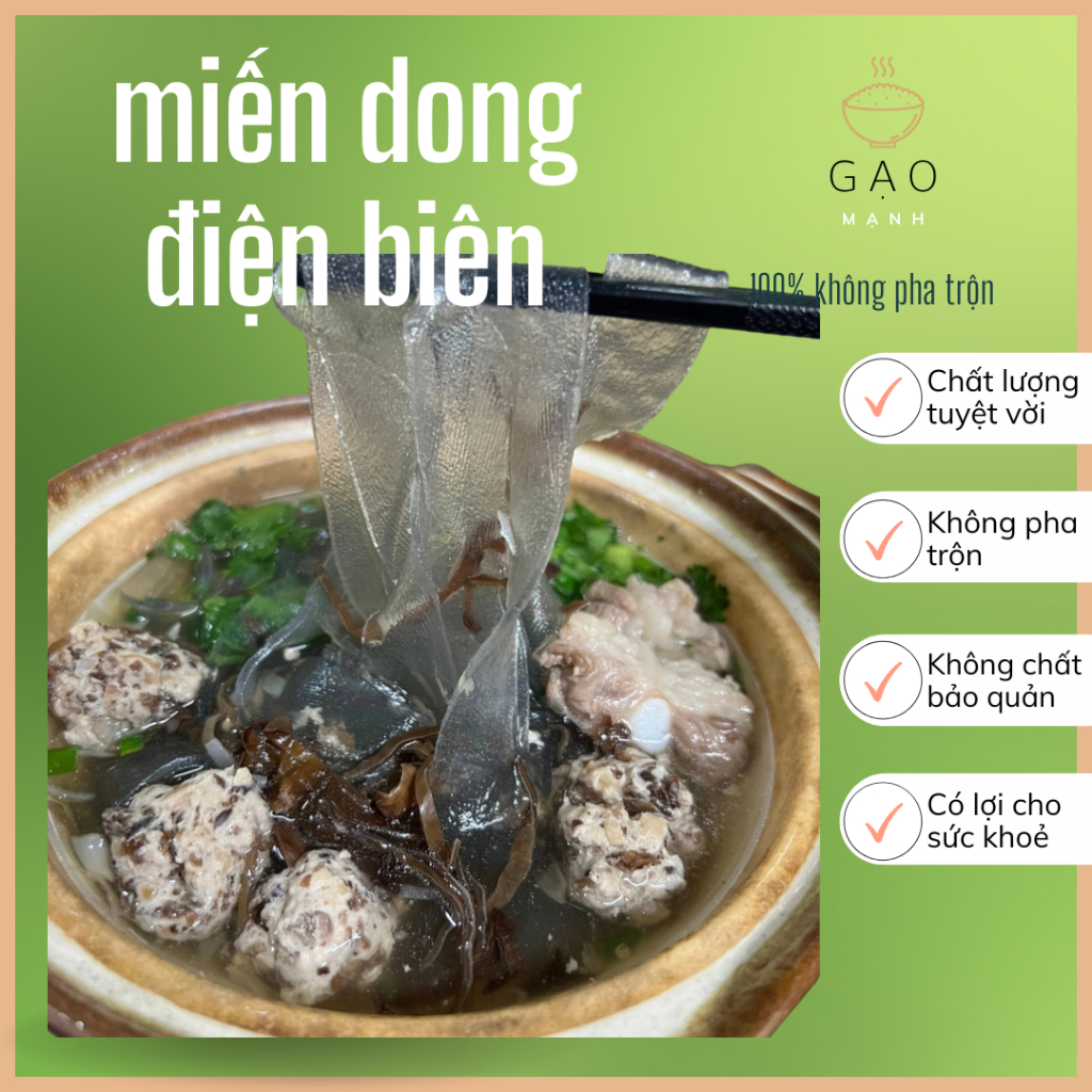 Miến Dong Đặc Sản Điện Biên 1KG – Miến Dong Riềng Nguyên Chất Không Phụ Gia