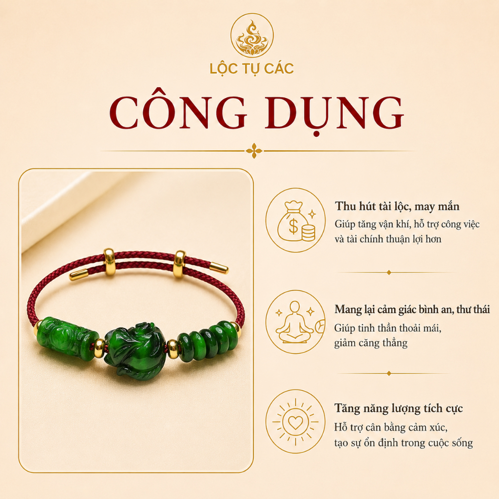 Vòng tay đá Hồ Ly Ngũ Điếu Lu Thống CT Sơn Thủy hai charm , lắc tay Lộc Tụ Các cân bằng năng lượng, bình an, may mắn.