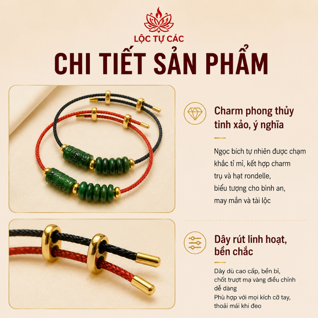 Vòng tay đá Hồ Ly Ngũ Điếu Lu Thống CT Sơn Thủy hai charm , lắc tay Lộc Tụ Các cân bằng năng lượng, bình an, may mắn.