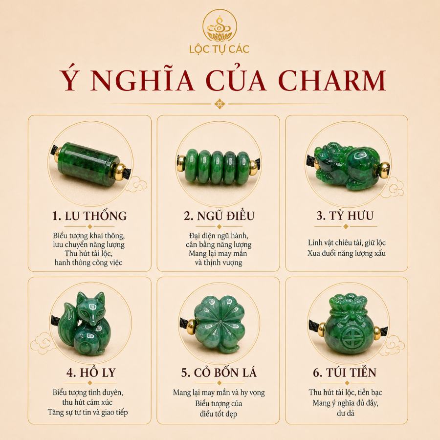 Vòng tay đá Hồ Ly Ngũ Điếu Lu Thống CT Sơn Thủy hai charm , lắc tay Lộc Tụ Các cân bằng năng lượng, bình an, may mắn.