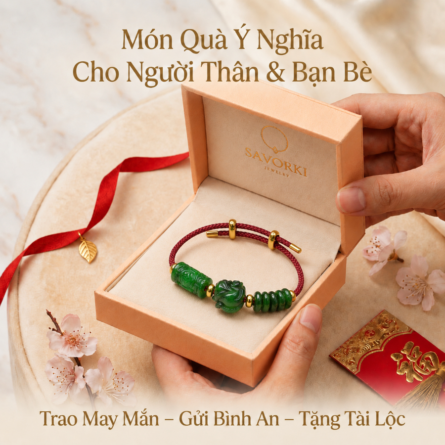Vòng tay đá Hồ Ly Ngũ Điếu Lu Thống CT Sơn Thủy hai charm , lắc tay Lộc Tụ Các cân bằng năng lượng, bình an, may mắn.