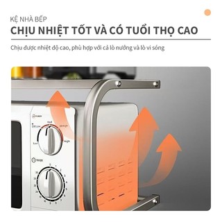 Kệ Lò Vi Sóng 2 tầng Giá Lò Nướng nhà bếp Kệ gia vị Đa Năng Khung Thép Chắc Chắn Chịu Lực Tốt