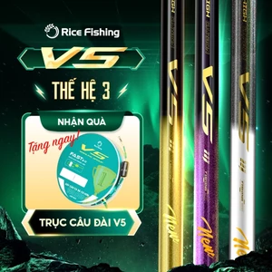Cần câu đài V5 Thế hệ 3 Rice Fishing Carbon 30T & 40T Nâng cấp phiên bản mới 2025