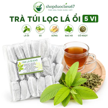 Trà lá ổi túi lọc mix 5 vị ( lá sen.gạo lứt.lá ổi.hoa nhài.giảo. ) Combo 30 túi lọc