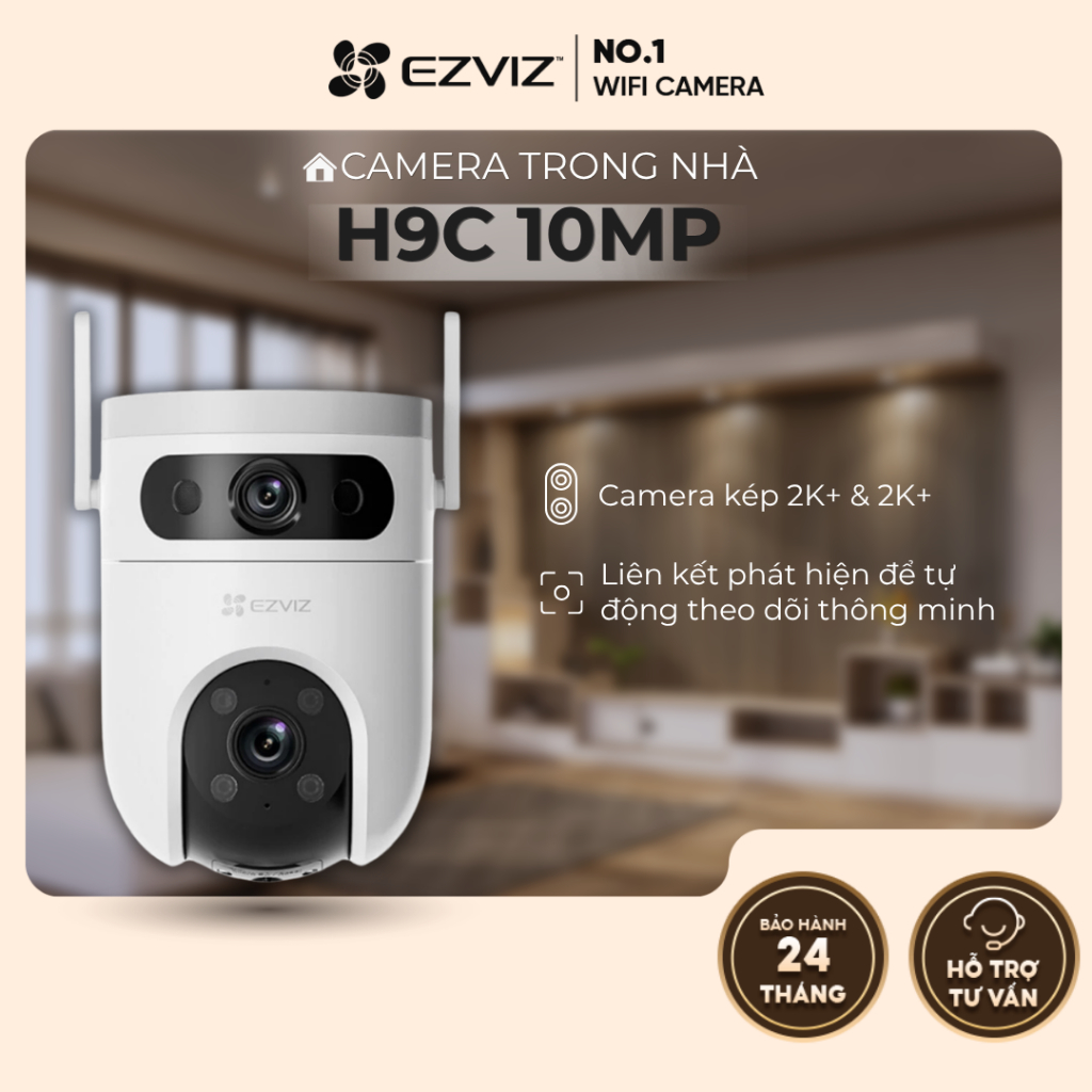 Camera wifi ngoài trời Ezviz H9C 10MP 2 mắt kép