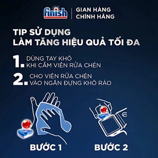 [FINISH] Viên rửa bát Finish Power Essential All in 1 -Hộp 100 viên Hương chanh cho Máy rửa chén bát