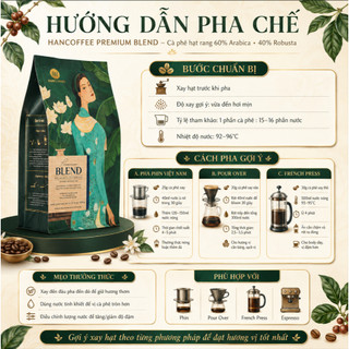 Cà Phê Truyền Thống Phin Đậm PREMIUM BLEND HANCOFFEE Cafe Đậm Mạnh, Thơm Nồng, Hậu Đậm
