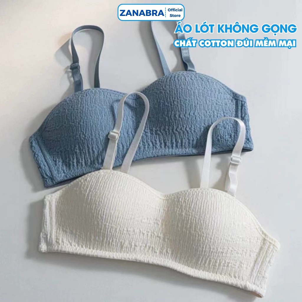 [BST MỚI 2026] Áo ngực nữ chất cotton gân tăm mềm mại có thể mặc không dây hoặc có dây ZANABRA A630