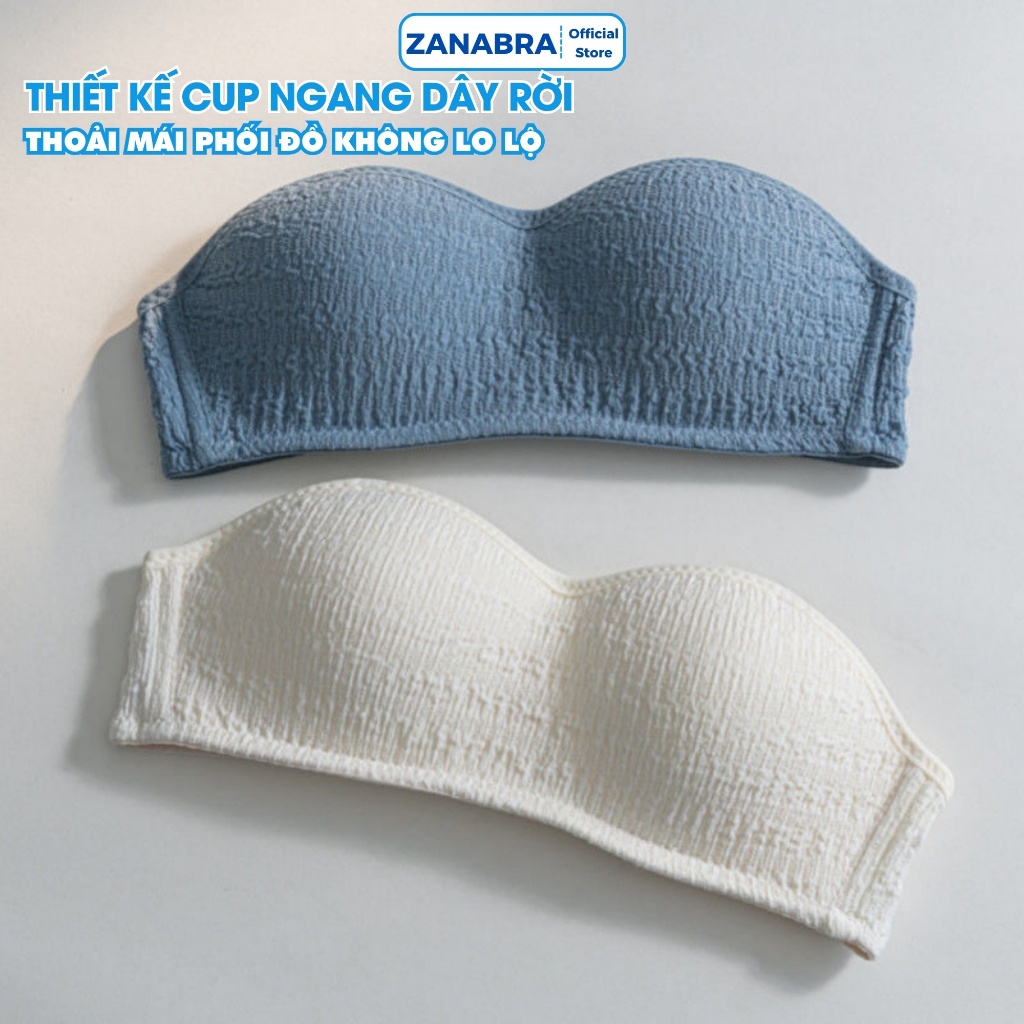 [BST MỚI 2026] Áo ngực nữ chất cotton gân tăm mềm mại có thể mặc không dây hoặc có dây ZANABRA A630