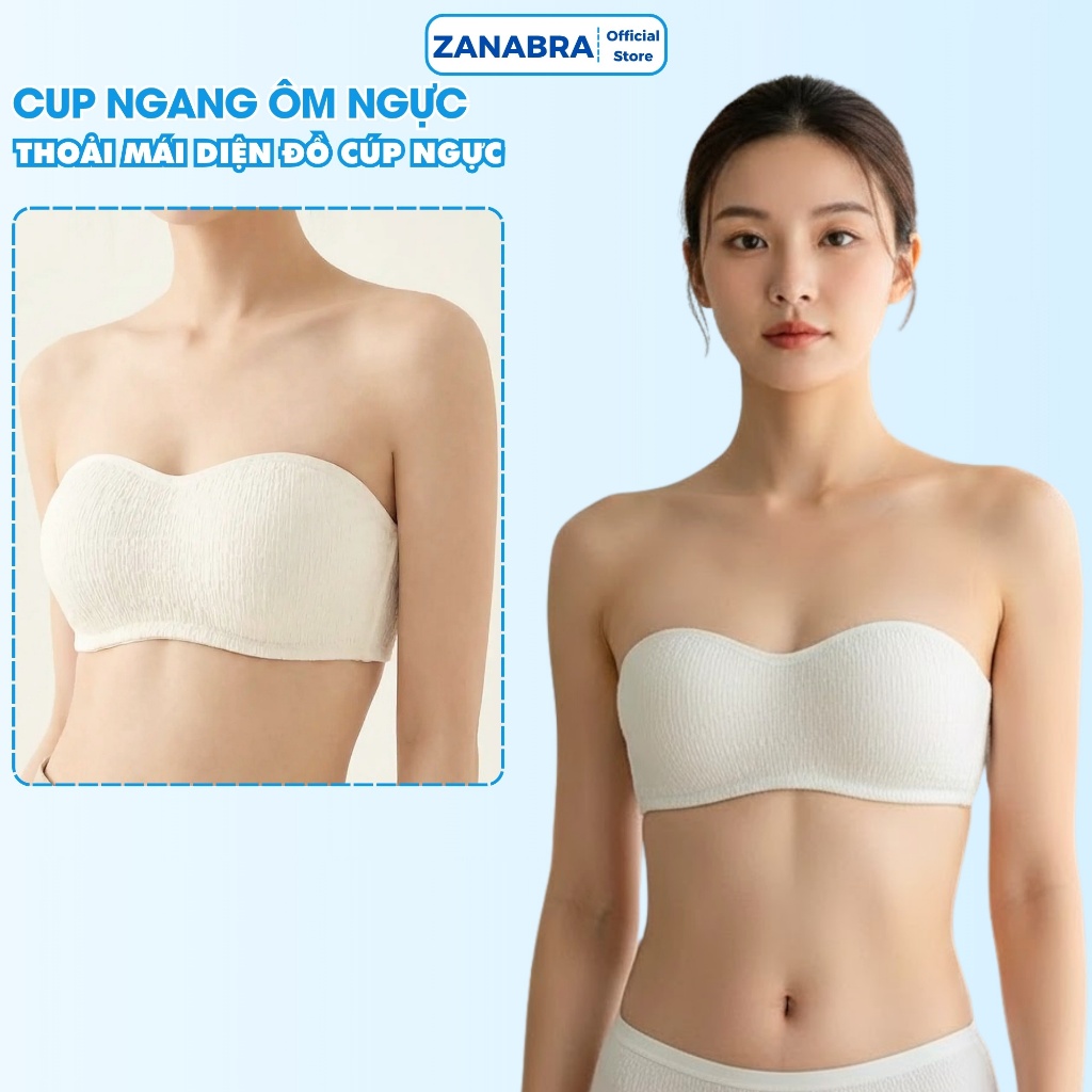 [BST MỚI 2026] Áo ngực nữ chất cotton gân tăm mềm mại có thể mặc không dây hoặc có dây ZANABRA A630