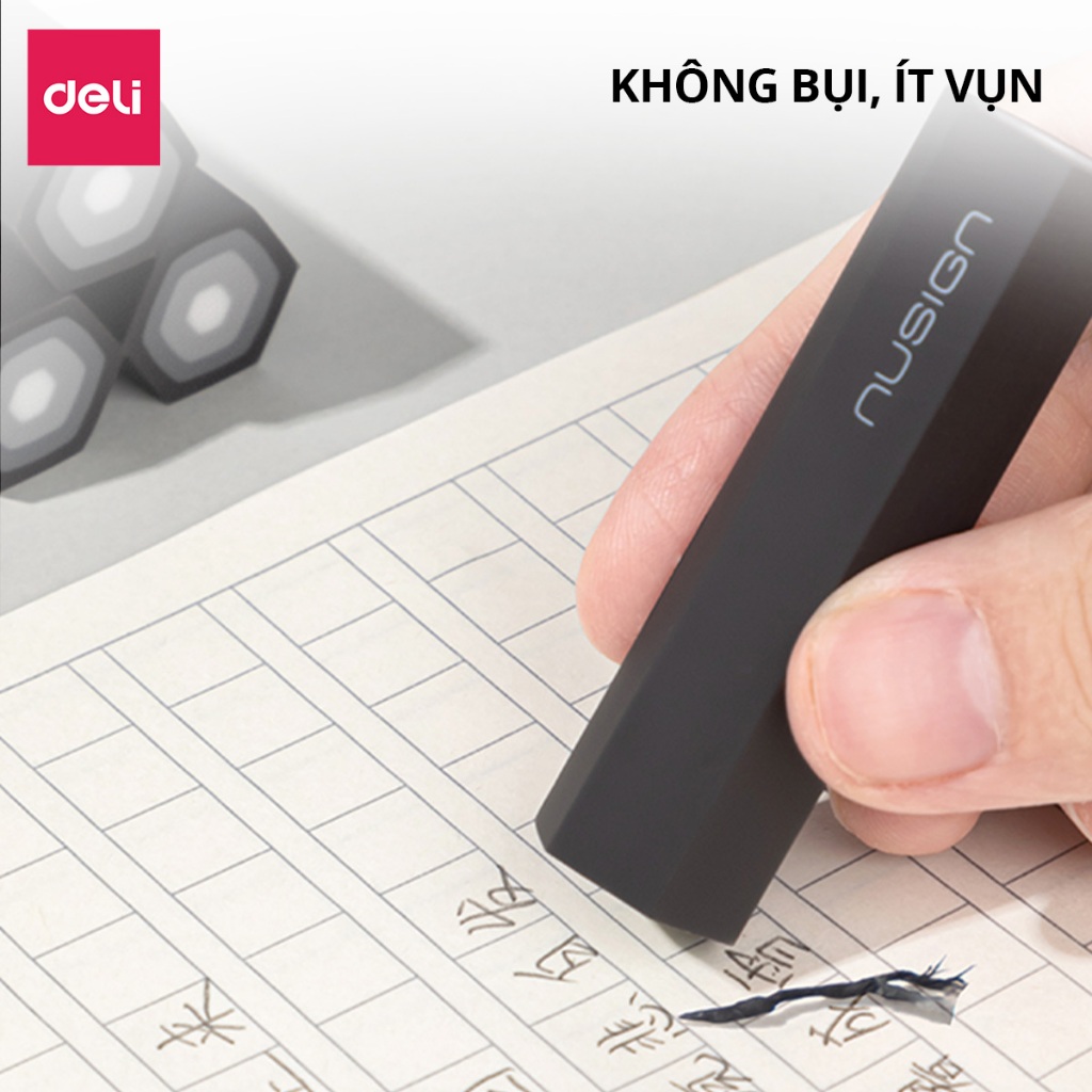 Gôm Tẩy Bút Chì Deli Nusign NS782 Siêu Sạch Ít Bụi Mềm Dẻo Không Rách Giấy Dành Cho Học Sinh Dân Văn Phòng Tiện Lợi
