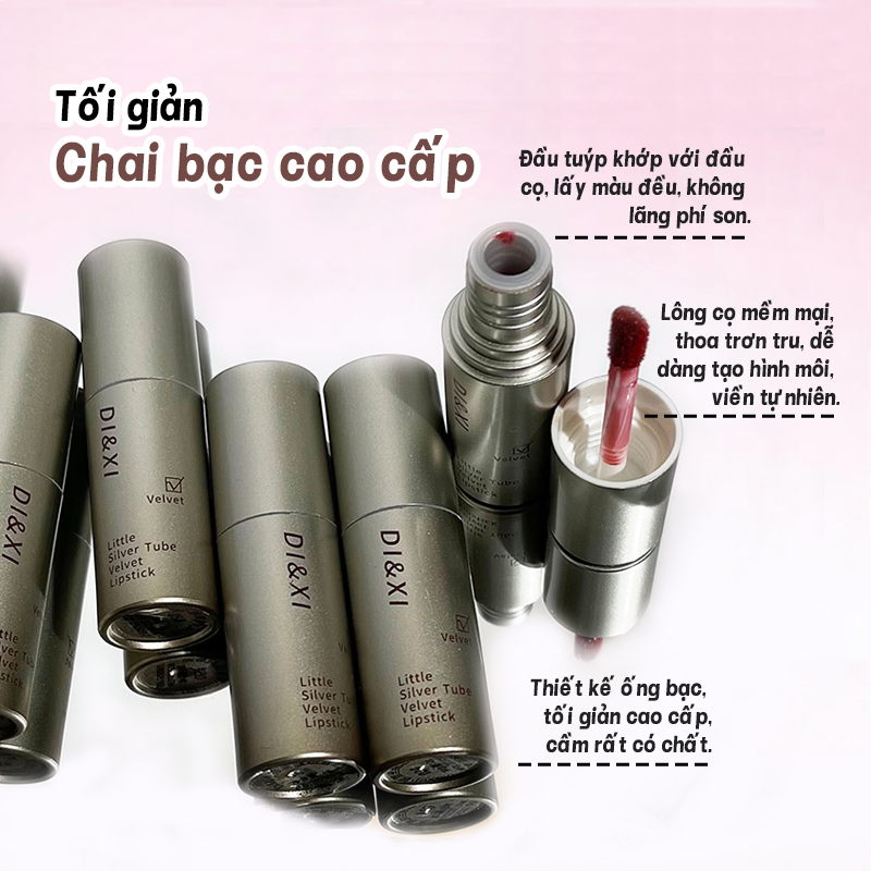 Son lì nhung cao cấp, Mềm mượt như nhung, Không khô môi, Không lộ vân môi, Màu chuẩn, Khóa màu lâu trôi