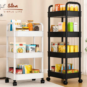 STON Xe Đẩy Sức Chứa Lớn Kệ Đựng Có Bánh Xe Xe Đẩy Spa Phòng Bếp, Phòng Tắm Có Lỗ Thoát Nước