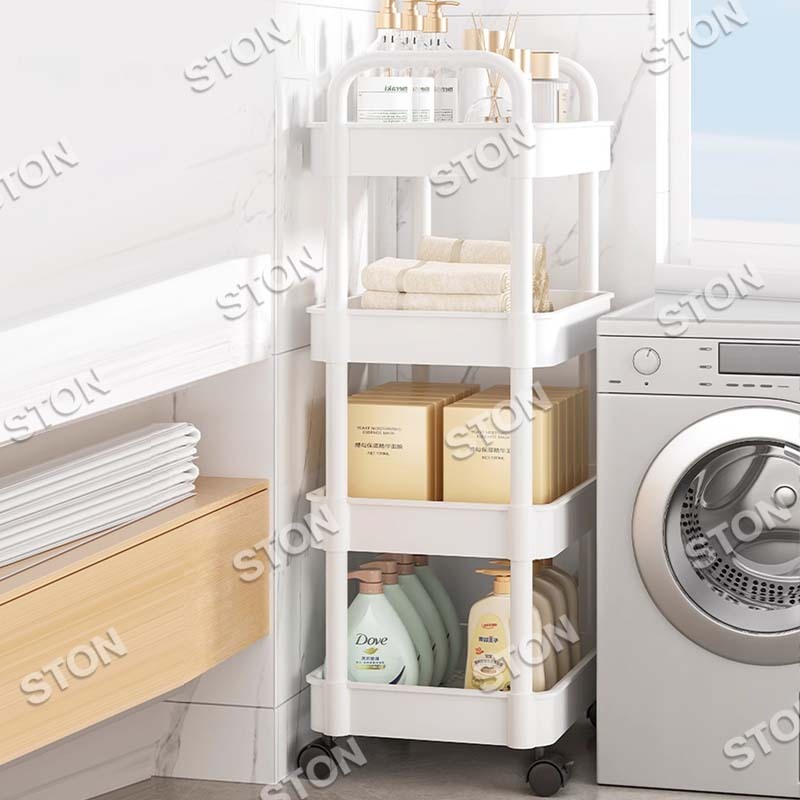 STON Xe Đẩy Sức Chứa Lớn Kệ Đựng Có Bánh Xe Xe Đẩy Spa Phòng Bếp, Phòng Tắm Có Lỗ Thoát Nước