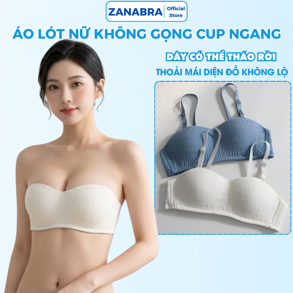 [BST MỚI 2026] Áo ngực nữ chất cotton gân tăm mềm mại có thể mặc không dây hoặc có dây ZANABRA A630