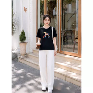 SFA1061 Áo phông nữ SUNFLY cotton compact cộc tay