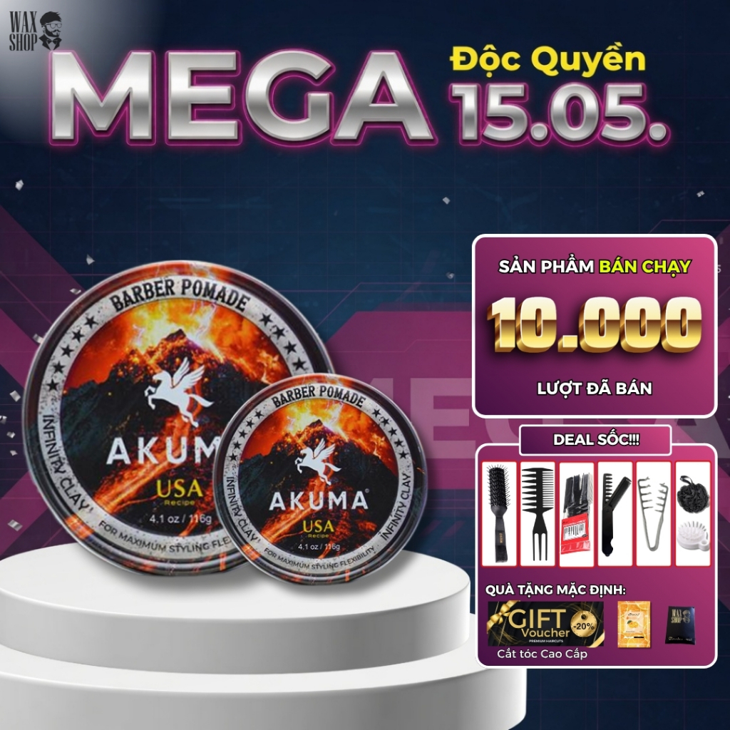Sáp vuốt tóc nam Akuma Infinity Clay 56g | 116g chính hãng | Shopee ...