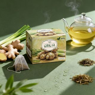 Trà Gừng Sả túi lọc AMMU giúp giữ ấm cơ thể ngừa cảm cúm Hộp 20 Túi Lọc