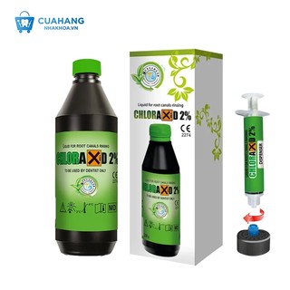 NaOCl 2% (Chloraxid 2%) dung dịch bơm rửa nội nha, Cerkamed Ba Lan, chai 200/400g