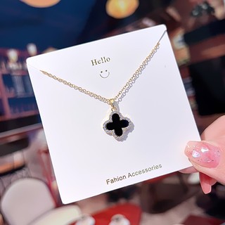 Vòng Cổ Nữ Thiết Kế Lá Cách Điệu Đính Đá Zirconia - Dây Chuyền Titan Mạ Coban Phong Cách Sang Trọng Nhẹ, Thời Trang Công