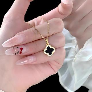 Vòng Cổ Nữ Thiết Kế Lá Cách Điệu Đính Đá Zirconia - Dây Chuyền Titan Mạ Coban Phong Cách Sang Trọng Nhẹ, Thời Trang Công