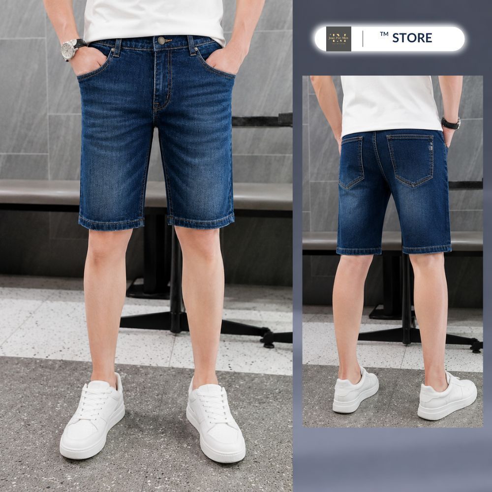 Quần Short Jean Nam Co Giãn 4 Chiều Form Trên Gối Mặc Hè Thoải Mái TM JEAN FOR MEN