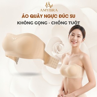Áo Ngực Quây Ngang Nâng Ngực Viền Silicone Chống Tuột, Áo Lót Không Dây Hở Lưng Quyến Rũ AMYBRA AG86