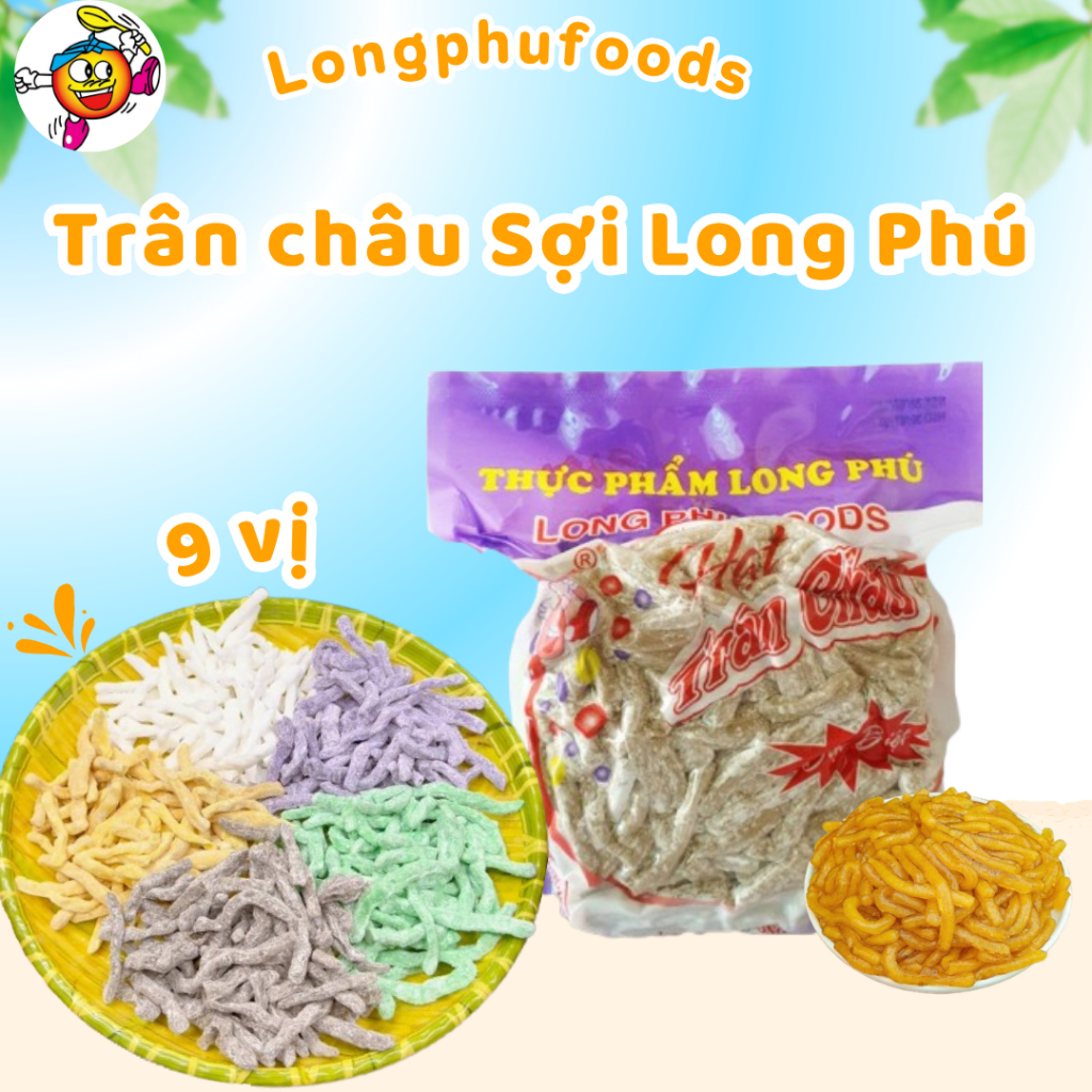 Trân Châu Sợi Long Phú gói 1kg có nhiều vị - Dùng làm Topping trà sữa, chè, nước giải khát