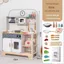 Bộ đồ chơi bếp gỗ tự nhiên kích thước 60x26x80cm, giúp bé phát triển trí tưởng tượng và sáng tạo