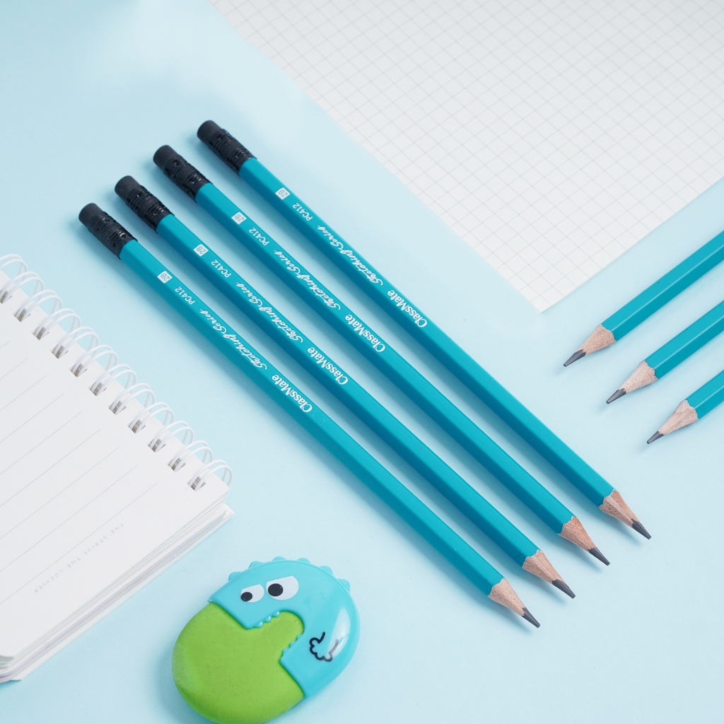 Hộp 12 Bút Chì Gỗ Có Tẩy 2B Classmate Chì Gỗ 4B 6B Viết Mịn, Thân Lục Giác Dễ Cầm, Tô Trắc Nghiệm, Tập Viết, Vẽ Tranh