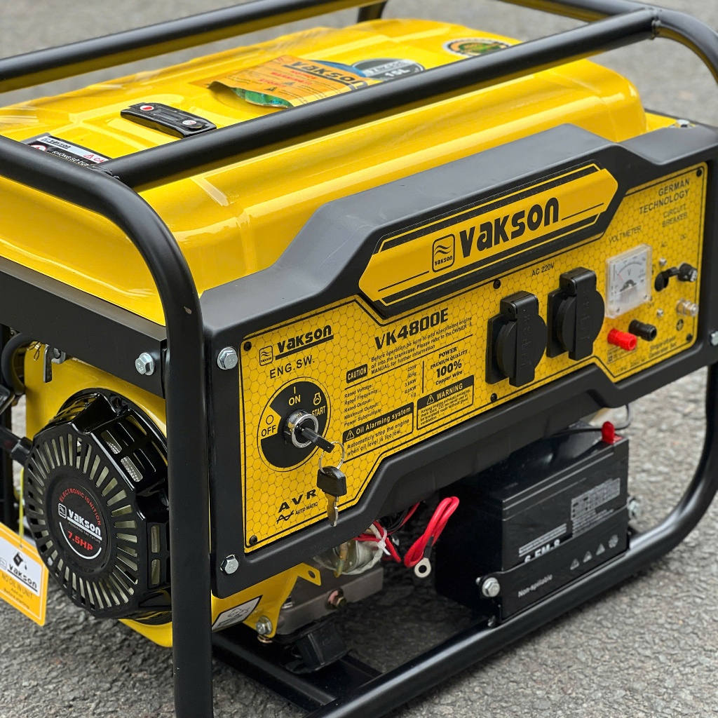 Máy Phát Điện Gia Đình VAKSON 220V – Máy Phát Điện Chạy Xăng E10 3kW/4kW Tiết Kiệm Nhiên Liệu, Có Đề